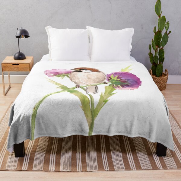 Item preview, Sparrow and Purple Flower designed and sold by surenart.