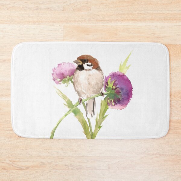 Item preview, Sparrow and Purple Flower designed and sold by surenart.