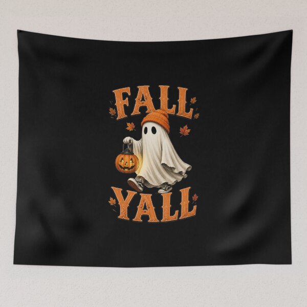 Item preview, Fall Y’all Cute Ghost – Cozy Autumn Halloween Pumpkin Lantern Vintage T-Shirt designed and sold by HectorStore11.
