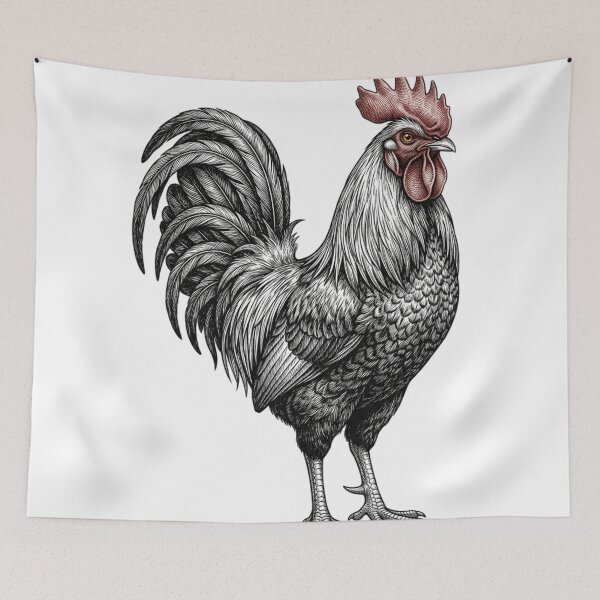 Item preview, Rooster - Realistic Minimalistic Black and white designed and sold by Minimalisticaly.