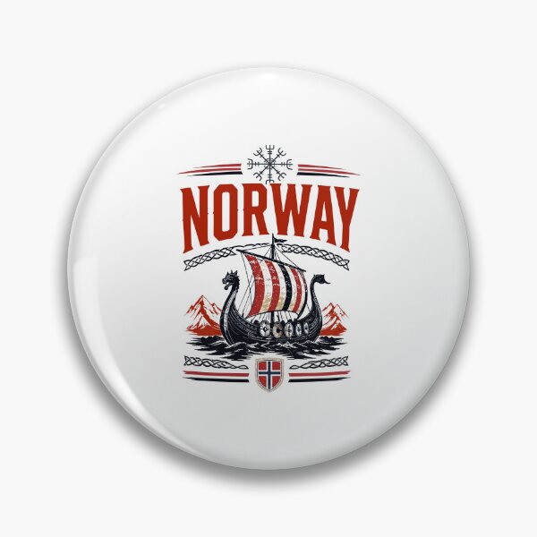 Item preview, Norway Viking Ship Vintage Nordic Flag designed and sold by DarylPope.