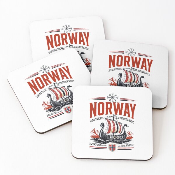 Item preview, Norway Viking Ship Vintage Nordic Flag designed and sold by DarylPope.