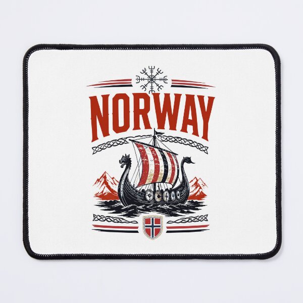 Item preview, Norway Viking Ship Vintage Nordic Flag designed and sold by DarylPope.