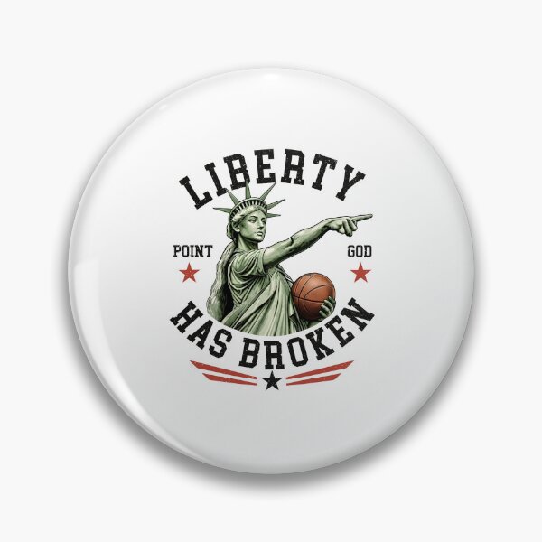 Item preview, Liberty Has Broken Basketball Statue Graphic Patriotic Freedom designed and sold by DarylPope.
