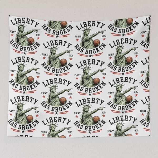 Item preview, Liberty Has Broken Basketball Statue Graphic Patriotic Freedom designed and sold by DarylPope.