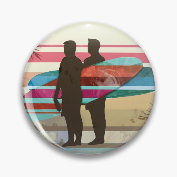 Item preview, Vintage Retro Tropical Surfer Silhouette with Longboards designed and sold by Karin Taylor.