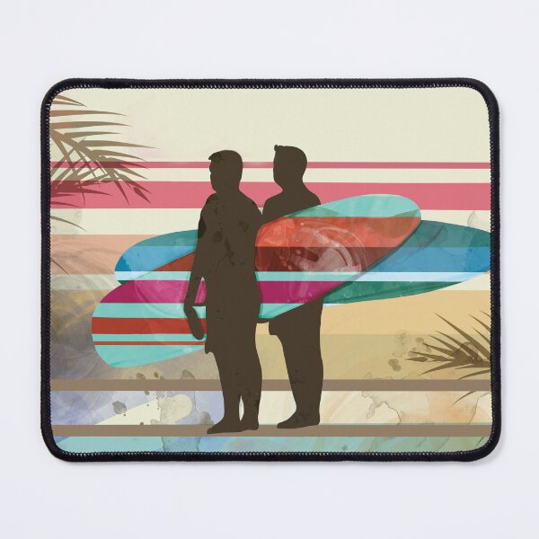 Item preview, Vintage Retro Tropical Surfer Silhouette with Longboards designed and sold by Karin Taylor.