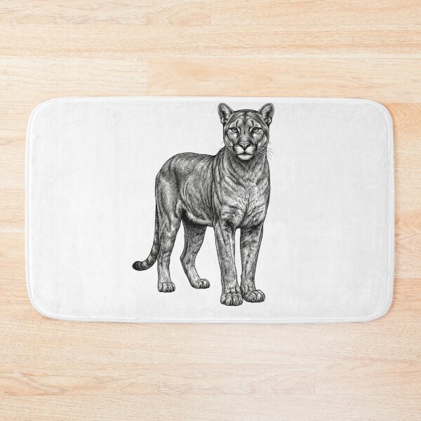 Item preview, Mountain lion - Realistic Minimalistic Black and White designed and sold by Minimalisticaly.