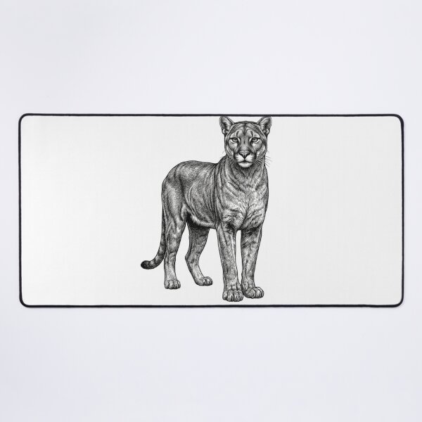 Item preview, Mountain lion - Realistic Minimalistic Black and White designed and sold by Minimalisticaly.