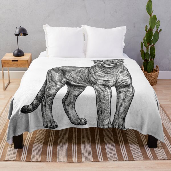 Item preview, Mountain lion - Realistic Minimalistic Black and White designed and sold by Minimalisticaly.