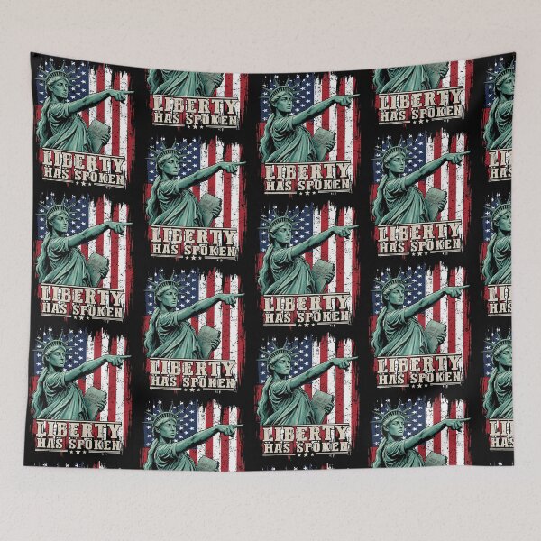 Item preview, Liberty Has Spoken Patriotic Statue of Liberty American Flag Vintage designed and sold by DarylPope.