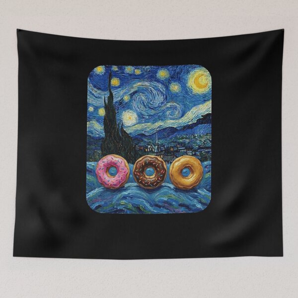 Item preview, Starry Night Donuts Impressionist Painting designed and sold by snowry.