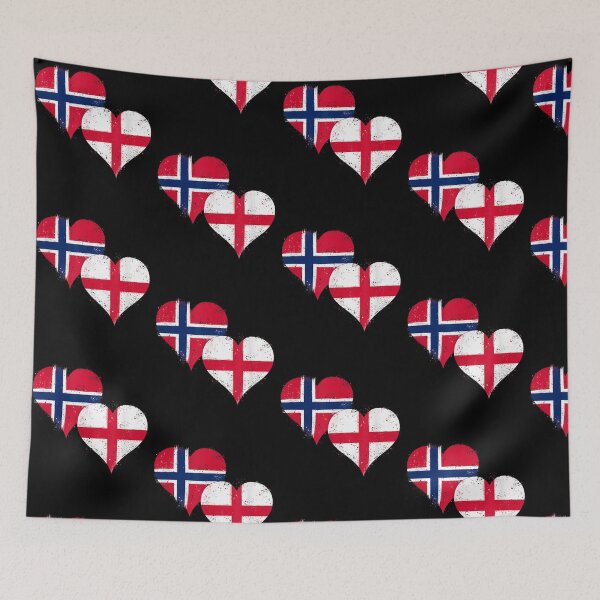 Item preview, Norway And England Flag Hearts Friendship Love designed and sold by DarylPope.