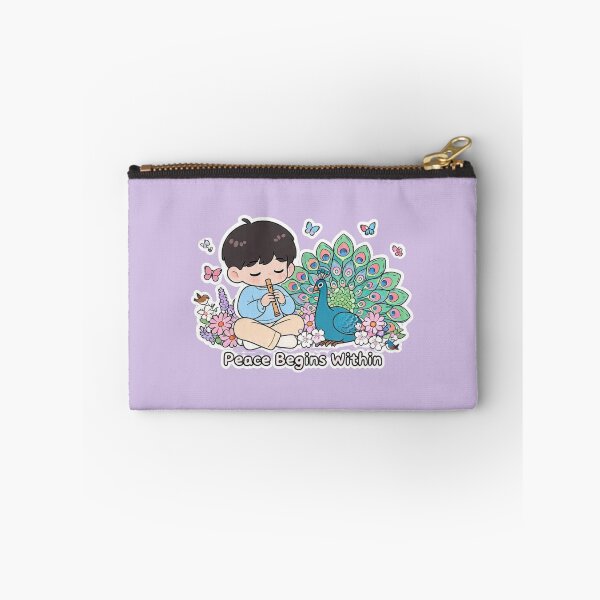 Item preview, Peace Begins Within Cute Boy Playing Flute with Peacock designed and sold by carestazafeli.