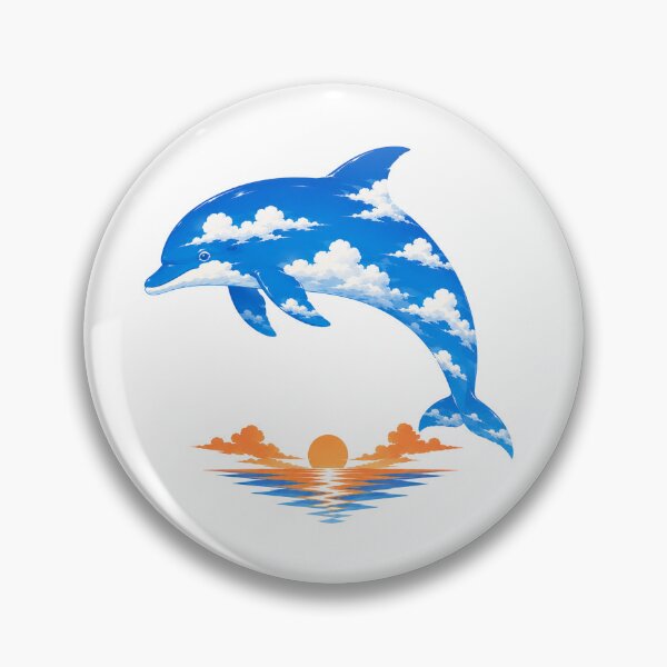 Item preview, Dolphin Sky – Blue Cloud Dolphin Sunset Ocean Art designed and sold by Cloud Tide Studio.