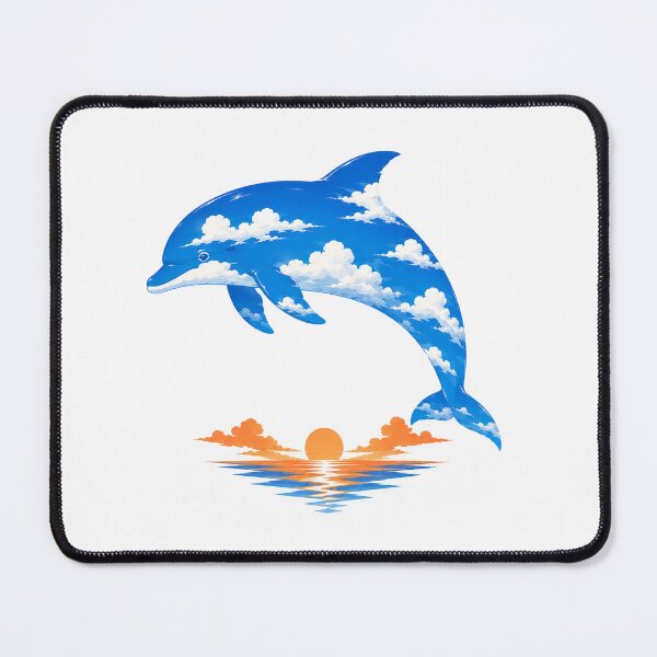 Item preview, Dolphin Sky – Blue Cloud Dolphin Sunset Ocean Art designed and sold by Cloud Tide Studio.