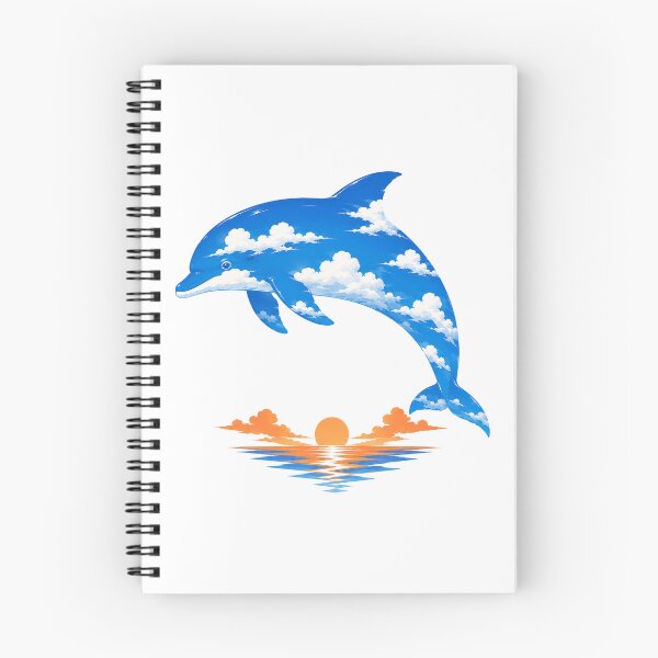 Item preview, Dolphin Sky – Blue Cloud Dolphin Sunset Ocean Art designed and sold by Cloud Tide Studio.
