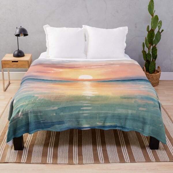 Item preview, Watercolor Ocean Sunrise Sunset  designed and sold by SeaStarAlex.