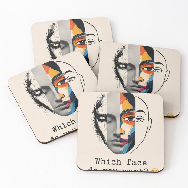 Item preview, Which Face Do You Want? ? | Abstract Split Face Minimalist Art designed and sold by NomadUSArt.