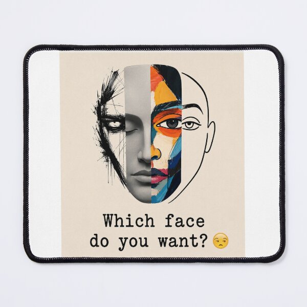 Item preview, Which Face Do You Want? ? | Abstract Split Face Minimalist Art designed and sold by NomadUSArt.