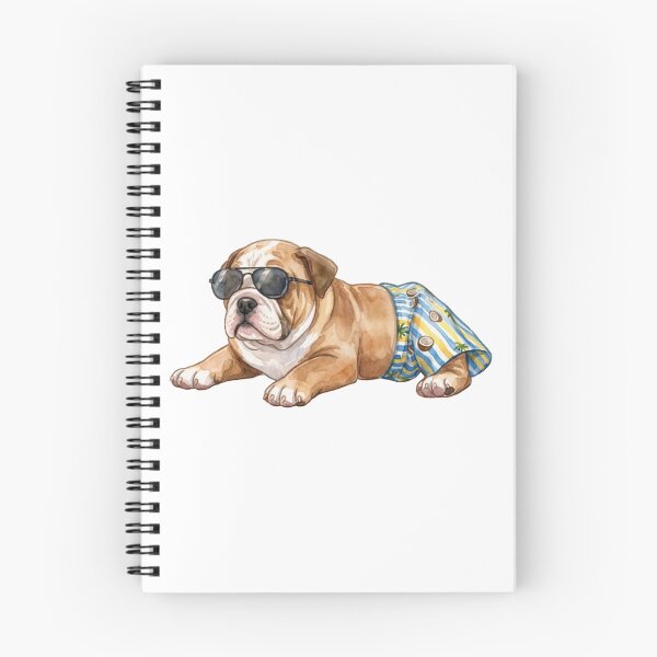 Item preview, Watercolor Bulldog Chilling on the Beach in Swim Trunks and Sunglasses designed and sold by VibranPalette.
