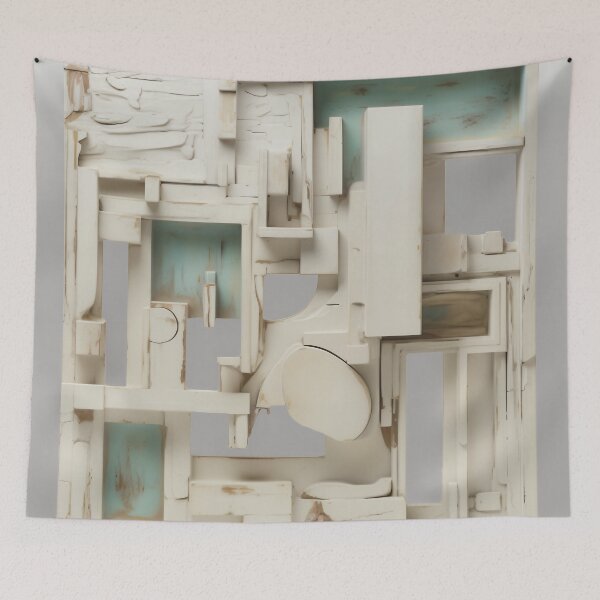 Item preview, Abstract Relief Sculpture White D2 designed and sold by CrumbBumStudio.