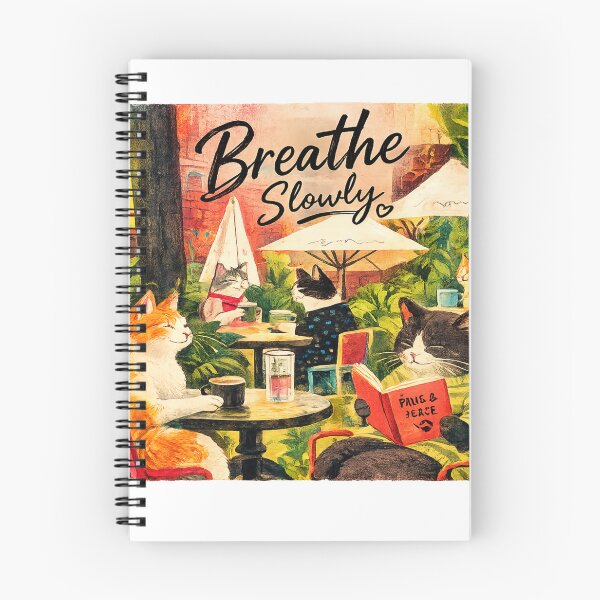 Item preview, Breathe Slowly | Cozy Cat Café Aesthetic Sticker designed and sold by Genzfirevibes.
