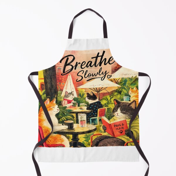 Item preview, Breathe Slowly | Cozy Cat Café Aesthetic Sticker designed and sold by Genzfirevibes.