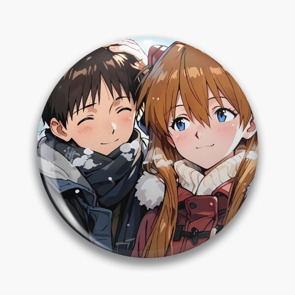 Item preview, Shinji Ikari Neon Genesis Evangelion Winter Stroll With Asuka designed and sold by riadjamai.