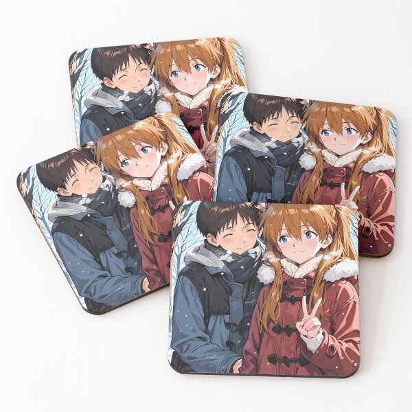 Item preview, Shinji Ikari Neon Genesis Evangelion Winter Stroll With Asuka designed and sold by riadjamai.