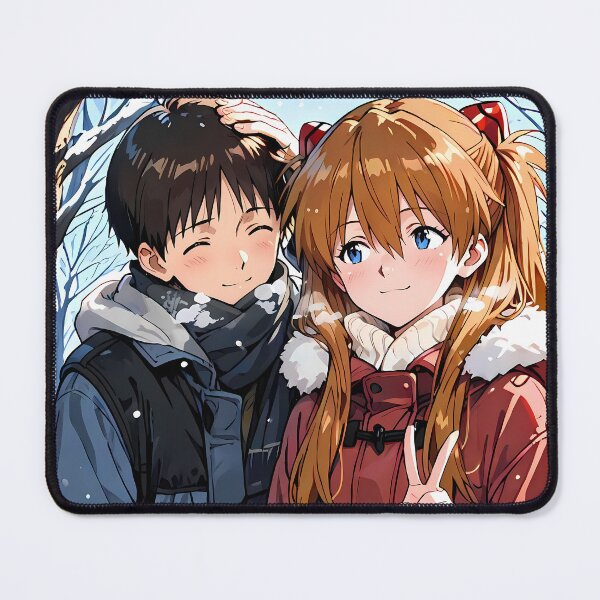 Item preview, Shinji Ikari Neon Genesis Evangelion Winter Stroll With Asuka designed and sold by riadjamai.