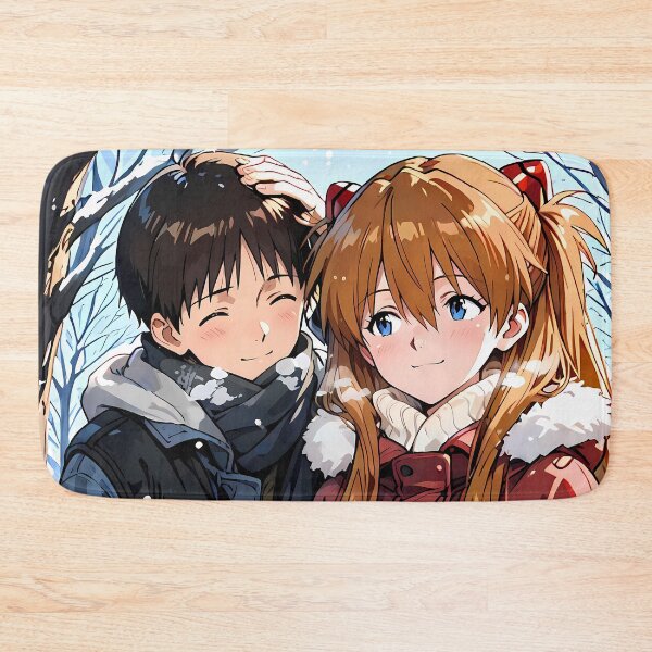 Item preview, Shinji Ikari Neon Genesis Evangelion Winter Stroll With Asuka designed and sold by riadjamai.