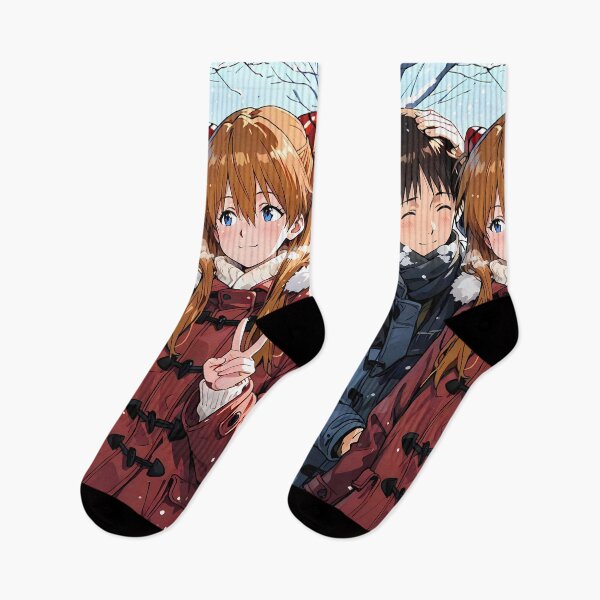 Item preview, Shinji Ikari Neon Genesis Evangelion Winter Stroll With Asuka designed and sold by riadjamai.