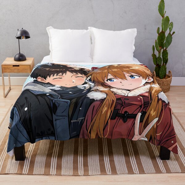 Item preview, Shinji Ikari Neon Genesis Evangelion Winter Stroll With Asuka designed and sold by riadjamai.