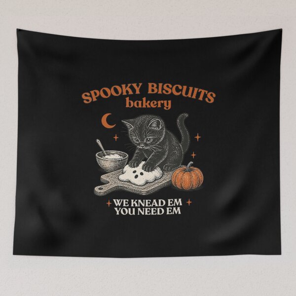 Item preview, Kitty Biscuits Spooky Season Black Cat Halloween designed and sold by jackelmbradyt.