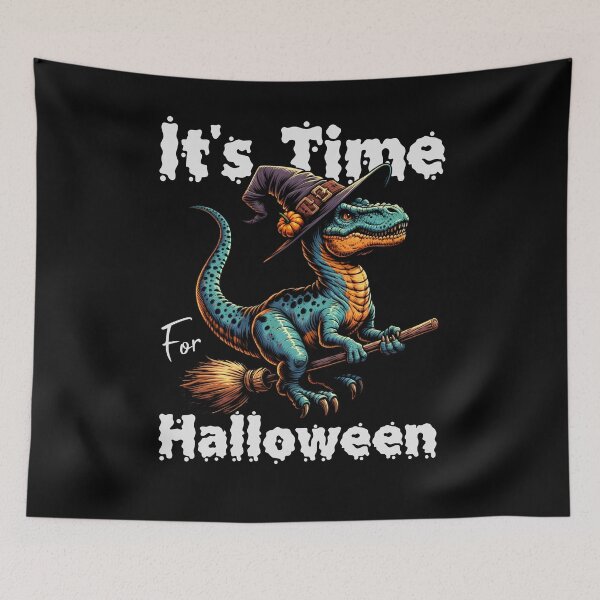 Item preview, Time For Halloween Dinosaur Witch designed and sold by The Retromotel.