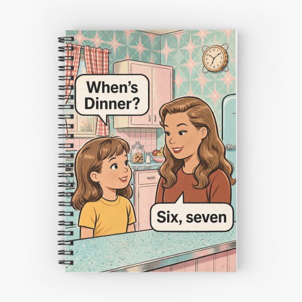 Item preview, Retro When's Dinner Six Seven Funny 1950s Housewife Gen Alpha Meme Shirt designed and sold by ICANTWithoutCOFFEE.