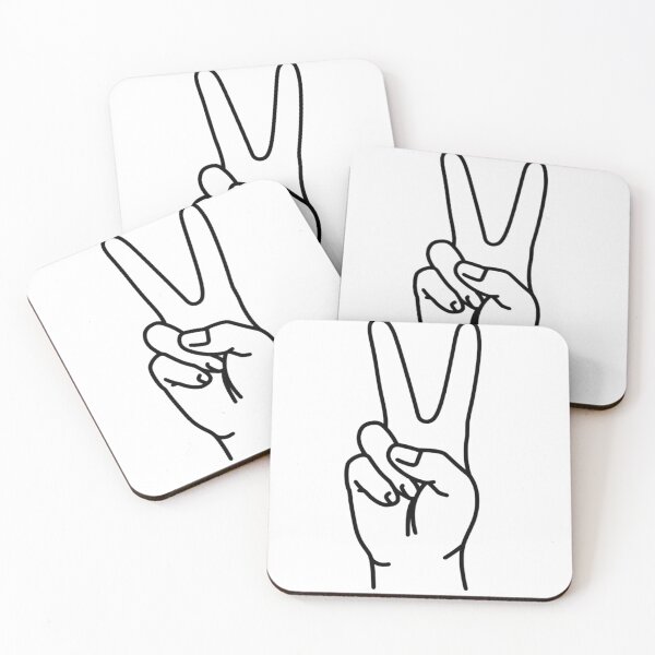 Item preview, Peace Sign Hand Line Art designed and sold by redblink store.