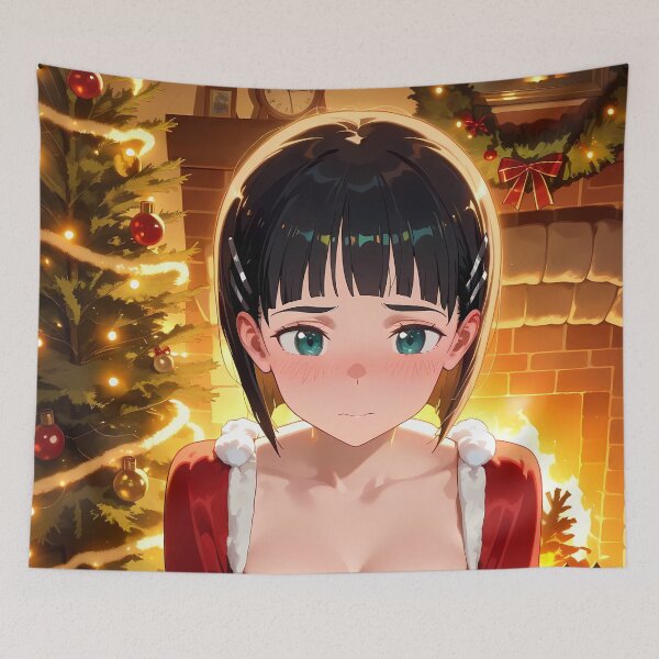 Item preview, Kirigaya Suguha Sword Art Online Wistful Santa Fireplace Scene designed and sold by riadjamai.