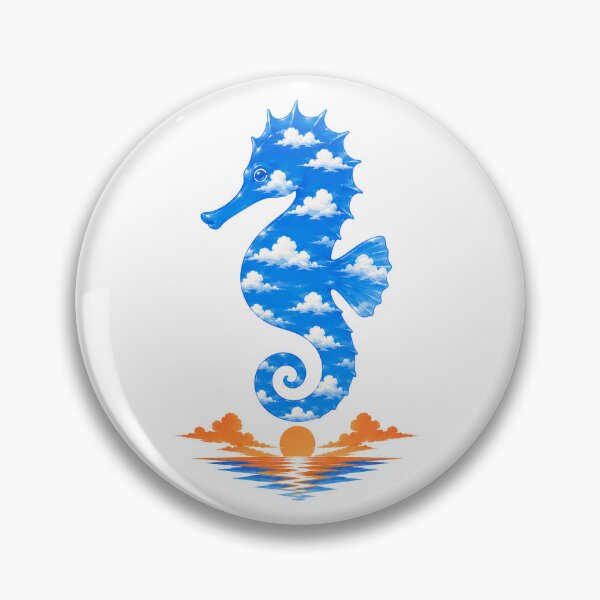 Item preview, Seahorse Sky – Blue Cloud Seahorse Sunset Ocean Art designed and sold by Cloud Tide Studio.