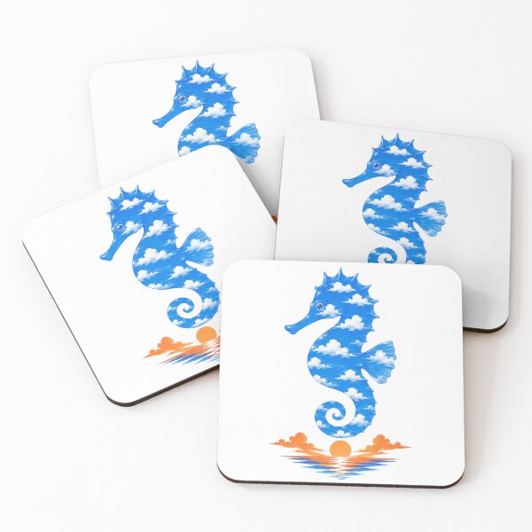 Item preview, Seahorse Sky – Blue Cloud Seahorse Sunset Ocean Art designed and sold by Cloud Tide Studio.