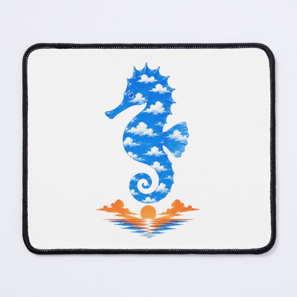 Item preview, Seahorse Sky – Blue Cloud Seahorse Sunset Ocean Art designed and sold by Cloud Tide Studio.