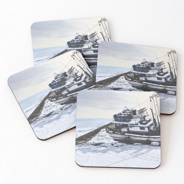 Item preview, Winter Sea, The Quiet Time of a Fishing Boat designed and sold by HaedamArt.