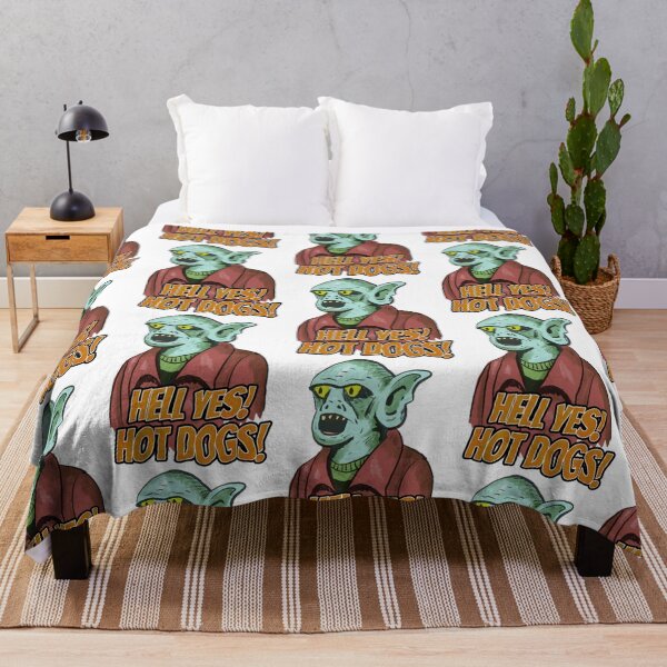 Item preview, Hell Yes Hot Dogs Funny Goblin Monster BBQ Design designed and sold by ZevyStores.