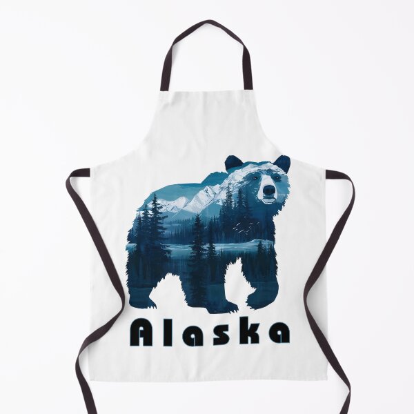 Item preview, Alaska Bear Double Exposure Mountain Forest Nature Wildlife Art designed and sold by artizallart.