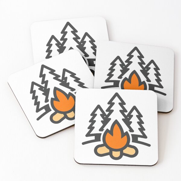 Item preview, Campfire and Pine Trees  designed and sold by redblink store.