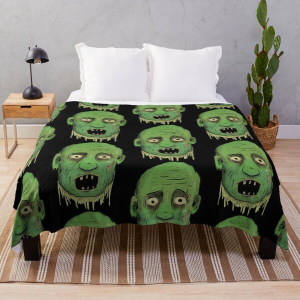 Item preview, Living With Rotting Creepy Green Zombie Head Art designed and sold by ZevyStores.