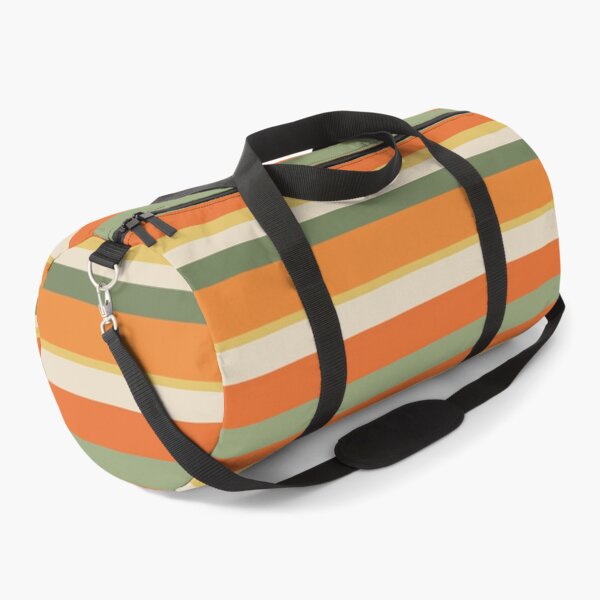 Item preview, Retro Vintage Stripes in Mossy Olive Sage Green Orange Mustard designed and sold by kierkegaard.