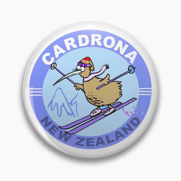 Item preview, Cardrona New Zealand Skiing Kiwi Cartoon designed and sold by Al Benge - NZ & Australian Art.