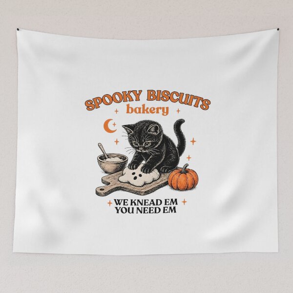 Item preview, Kitty Biscuits Shirt Spooky Season Tee Black Cat Halloween Fall  designed and sold by JunoLoyder84.